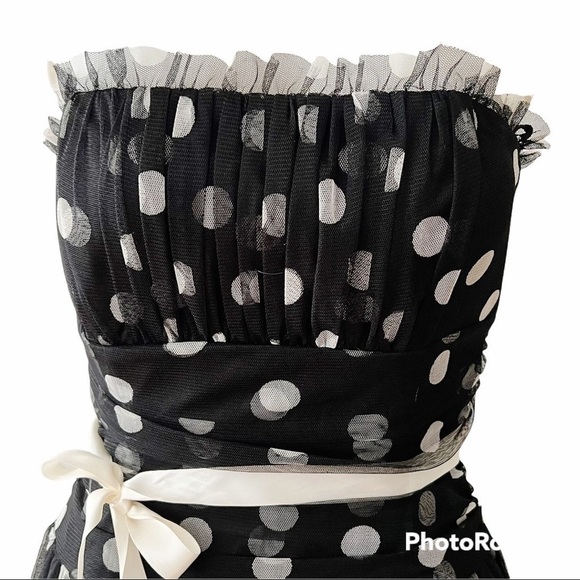 SCOTT MCCLINTOCK  Polka Dot Tulle Strapless Party Dress Size 6 - Picture 2 of 6